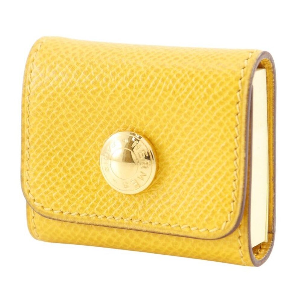 Hermes Post-it Case Sticky Note Leather Yellow - Picture 2 of 9